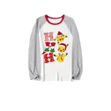 Christmas Matching Family Pajamas Cartoon HO HO HO White Pajamas Set