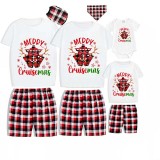 Christmas Matching Family Pajamas Merry Snowflakes Cruisemas Short Pajamas Set