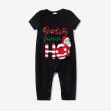Christmas Matching Family Pajamas Santa's Favourite HO Black Seamless Pajamas Set