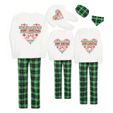 Christmas Matching Family Pajamas Family Seamless Heart Green Pajamas Set