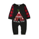 Christmas Matching Family Pajama Christmas With My Tribe Black Seamless Pajamas Set