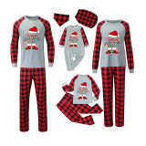 Christmas Matching Family Pajama Santa Christmas Crew Lights Gray Pajamas Set