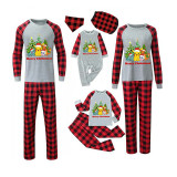 Christmas Matching Family Pajamas Cartoon Christmas Tree Green Pajamas Set