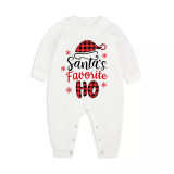 Christmas Matching Family Pajamas Snowflake Santa's Favourite HO White Pajamas Set