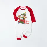 Christmas Matching Family Pajamas Cartoon Puppy Dog Christmas Car White Pajamas Set