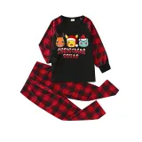 Christmas Matching Family Pajamas Cartoon Squad Black Red Pajamas Set