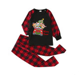 Christmas Matching Family Pajamas Cartoon Puppy Dog Christmas Car Black Red Pajamas Set