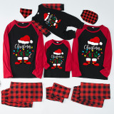 Christmas Matching Family Pajama Santa Christmas Crew Lights Black and Red Pajamas Set