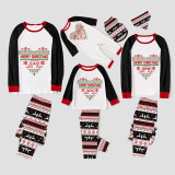 Christmas Matching Family Pajamas Family Seamless Heart Black Pajamas Set