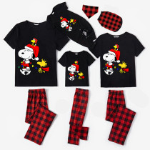 Christmas Matching Family Pajamas Dog Short Black Pajamas Set