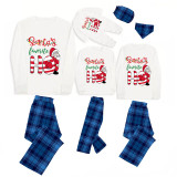 Christmas Matching Family Pajamas Santa's Favourite HO Blue Pajamas Set