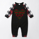 Christmas Matching Family Pajamas Family Seamless Heart Black Red Pajamas Set