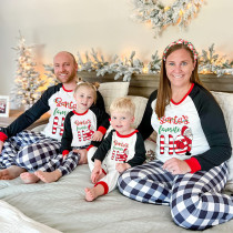Christmas Matching Family Pajamas Snowflake Santa's Favourite HO Gray Pajamas Set