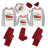 Christmas Matching Family Pajama Wonderful Time Christmas Tree Car White Pajamas Set