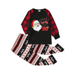 Christmas Matching Family Pajamas HO HO HO Laugh Santa Black Seamless Pajamas Set