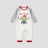 Christmas Matching Family Pajamas Cartoon Merry Christams Lights White Pajamas Set