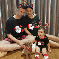 Christmas Matching Family Pajamas HO HO HO Laugh Santa Black Pajamas Set