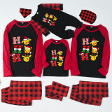Christmas Matching Family Pajamas Cartoon HO HO HO Black Red Pajamas Set