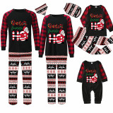 Christmas Matching Family Pajamas Santa's Favourite HO Black Seamless Pajamas Set