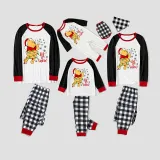 Christmas Matching Family Pajamas Cartoon Let it Snow Teddy Bear Green Pajamas Set