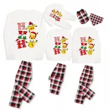 Christmas Matching Family Pajamas Cartoon HO HO HO White Pajamas Set