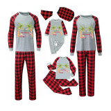 Christmas Matching Family Pajama Tropical Christmas Gray Pajamas Set