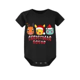 Christmas Matching Family Pajamas Cartoon Squad Black Pajamas Set