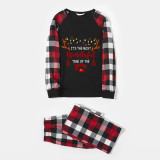 Christmas Matching Family Pajama Most Wonderful Time Of The Year Black and Red Pajamas Set