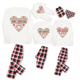 Christmas Matching Family Pajamas Family Seamless Heart Red Pajamas Set