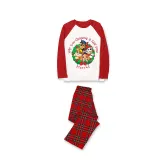 Christmas Matching Family Pajamas Cartoon Christmas Wreath Puppy Dog White Pajamas Set