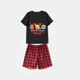 Christmas Matching Family Pajamas Cartoon Squad Black Pajamas Set