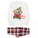 Christmas Matching Family Pajamas Cartoon Puppy Dog Christmas Car White Pajamas Set