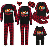 Christmas Matching Family Pajamas Cartoon Squad Black Red Pajamas Set