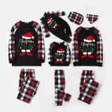 Christmas Matching Family Pajama Santa Christmas Crew Lights Black and Red Pajamas Set