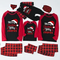 Christmas Matching Family Pajama Merry Christmas Hat Ya Filthy Animal Black and Red Pajamas Set