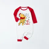 Christmas Matching Family Pajamas Cartoon Let it Snow Teddy Bear White Pajamas Set