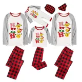Christmas Matching Family Pajamas Cartoon HO HO HO White Pajamas Set