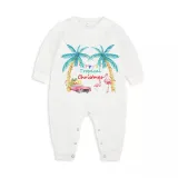 Christmas Matching Family Pajama Tropical Flamingo Christmas Blue Pajamas Set