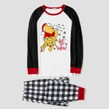 Christmas Matching Family Pajamas Cartoon Let it Snow Teddy Bear Green Pajamas Set