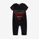 Christmas Matching Family Pajama Most Wonderful Time Of The Year Black Pajamas Set