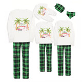 Christmas Matching Family Pajama Tropical Christmas Green Pajamas Set