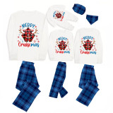Christmas Matching Family Pajamas Merry Snowflakes Cruisemas Blue Pajamas Set