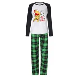 Christmas Matching Family Pajamas Cartoon Let it Snow Teddy Bear Green Pajamas Set