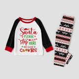 Christmas Matching Family Pajamas Santa Please Stop Here We Have Cookies Seamless Pajamas Set