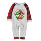 Christmas Matching Family Pajamas Cartoon Christmas Wreath Puppy Dog Green Pajamas Set