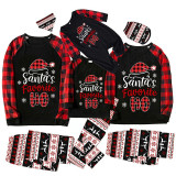 Christmas Matching Family Pajamas Snowflake Santa's Favourite HO Black Seamless Pajamas Set