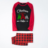 Christmas Matching Family Pajama Christmas Tribe Tree Black and Red Pajamas Set
