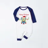 Christmas Matching Family Pajamas Cartoon Christmas Lights Blue Pajamas Set