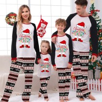 Christmas Matching Family Pajama Santa Christmas Crew Lights Seamless Pajamas Set