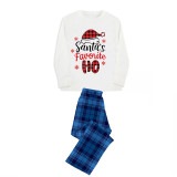 Christmas Matching Family Pajamas Snowflake Santa's Favourite HO Blue Pajamas Set